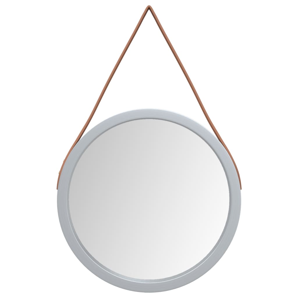 Berkfield Wall Mirror with Strap Silver �_�”�_ 35 cm