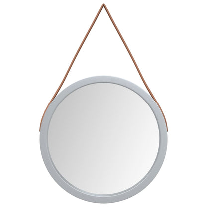 Berkfield Wall Mirror with Strap Silver �_�”�_ 35 cm