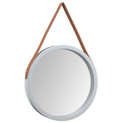 Berkfield Wall Mirror with Strap Silver �_�”�_ 35 cm