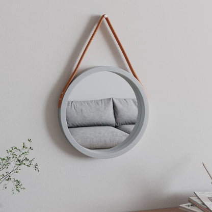 Berkfield Wall Mirror with Strap Silver �_�”�_ 35 cm