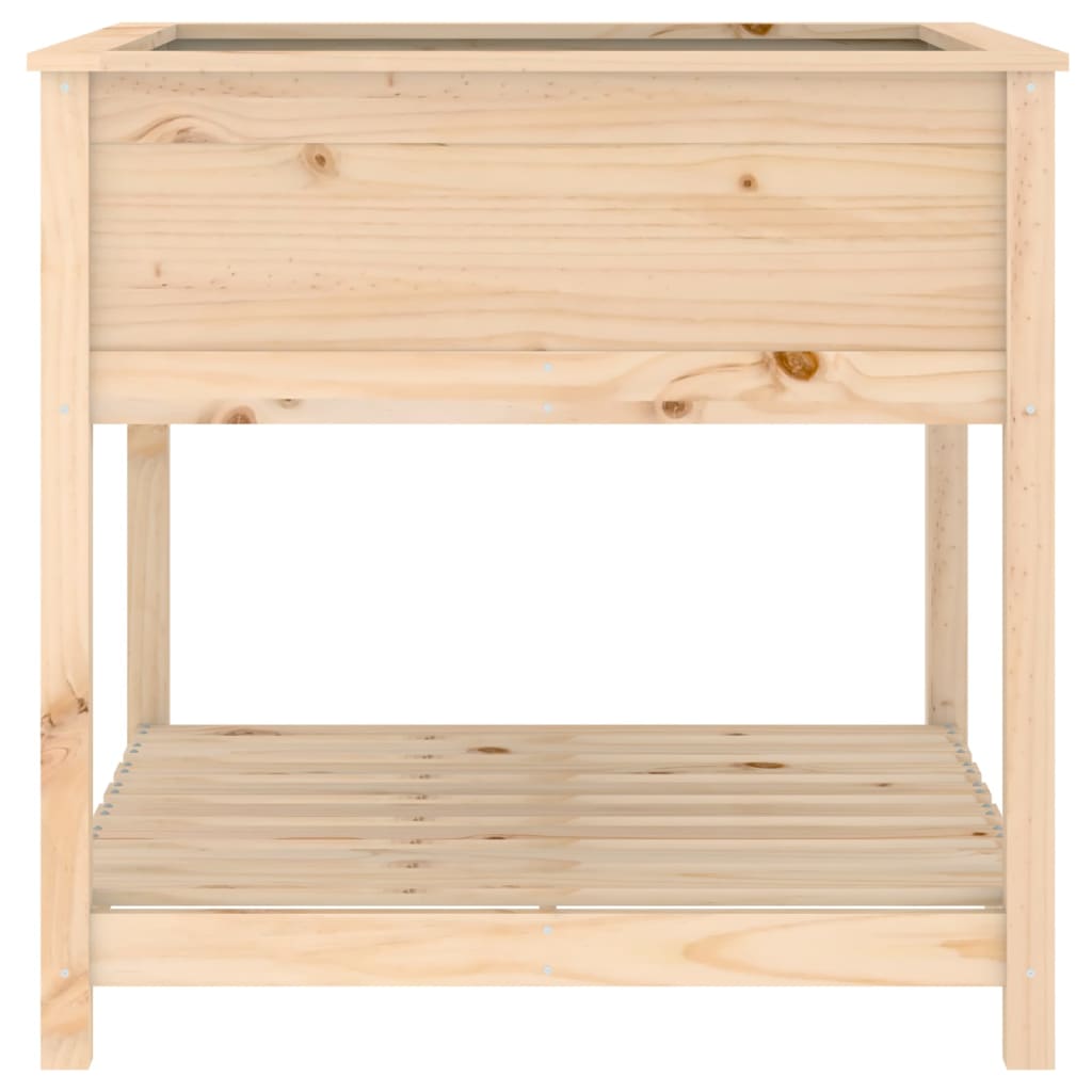 Berkfield Planter with Shelf 82.5x82.5x81 cm Solid Wood Pine