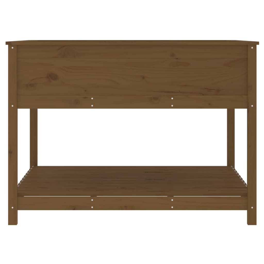 Berkfield Planter with Shelf Honey Brown 111.5x111.5x81 cm Solid Wood Pine