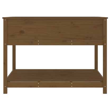 Berkfield Planter with Shelf Honey Brown 111.5x111.5x81 cm Solid Wood Pine