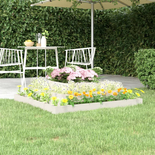 Berkfield Planter White 110x110x27 cm Solid Wood Pine