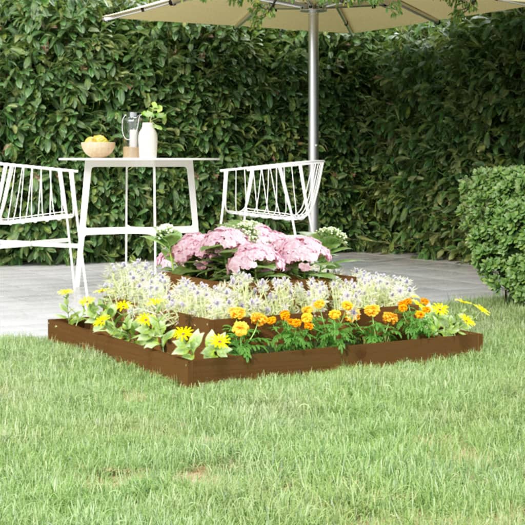 Berkfield Planter Honey Brown 110x110x27 cm Solid Wood Pine