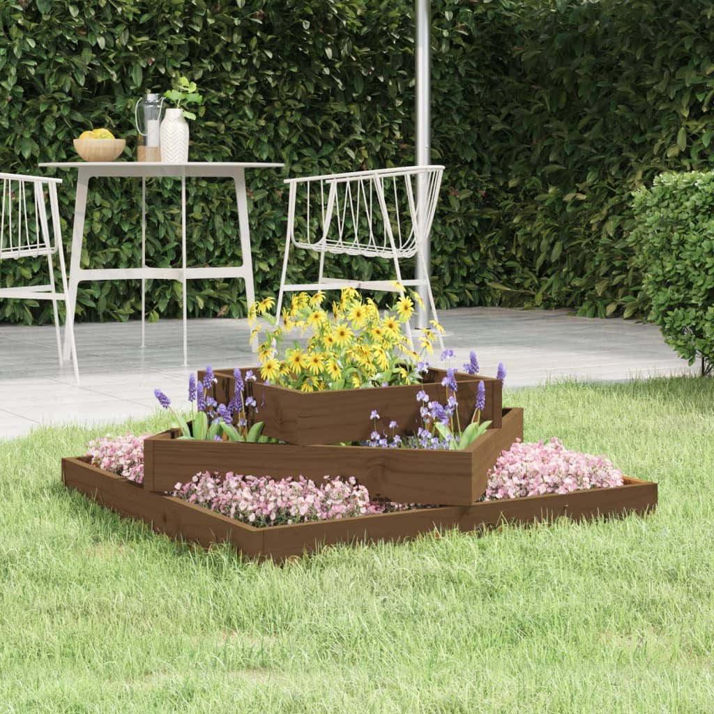 Berkfield Planter Honey Brown 83x83x27 cm Solid Wood Pine
