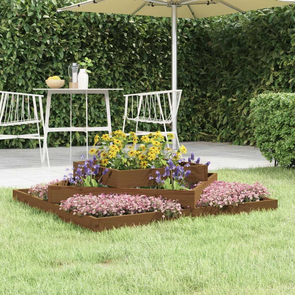 Berkfield Planter Honey Brown 112x112x27 cm Solid Wood Pine