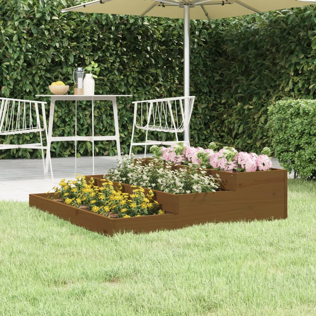 Berkfield Planter Honey Brown 107x107x27 cm Solid Wood Pine