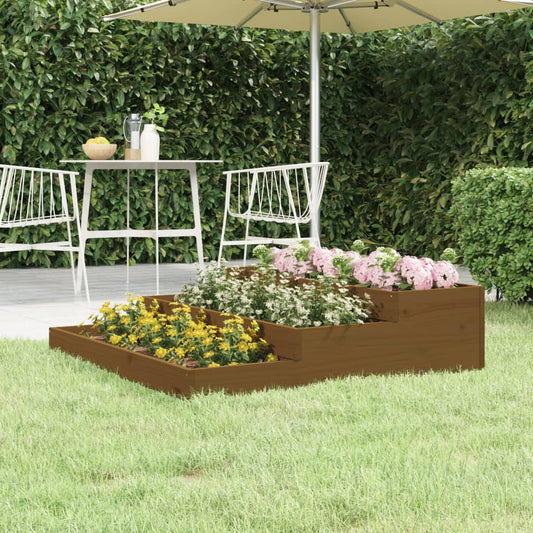 Berkfield Planter Honey Brown 107x107x27 cm Solid Wood Pine