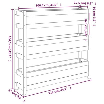 Berkfield Planter 112x25x104.5 cm Solid Wood Pine
