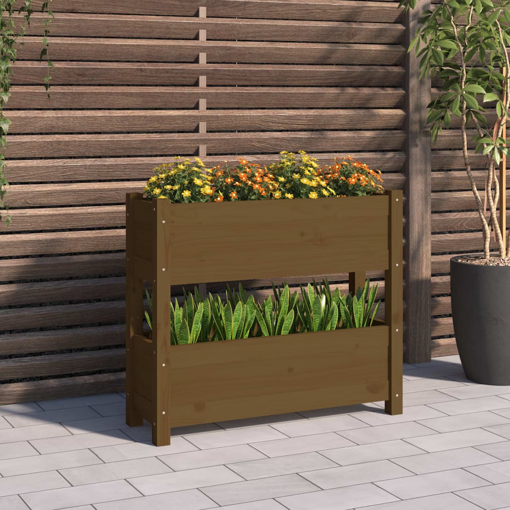 Berkfield Planter Honey Brown 77x25x66 cm Solid Wood Pine