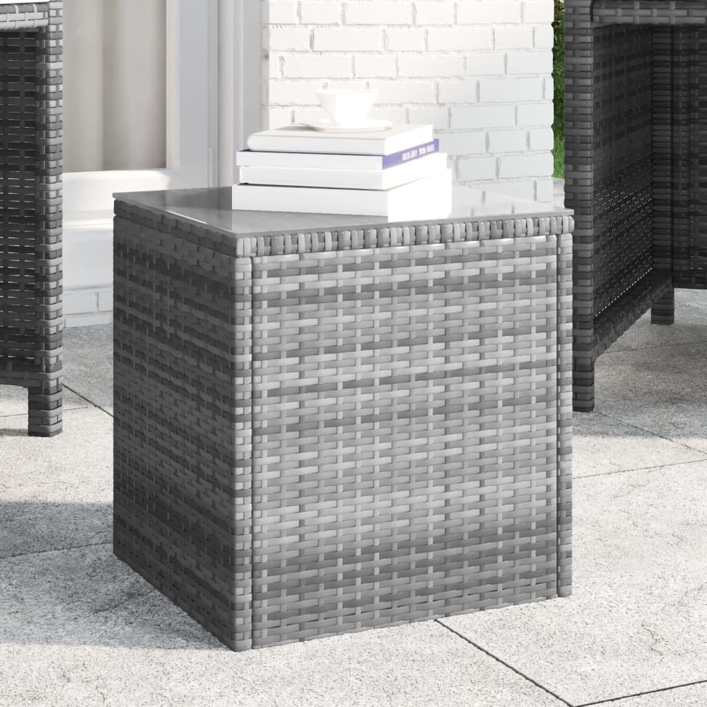 Berkfield Side Table Grey 40x37x40.5 cm Poly Rattan