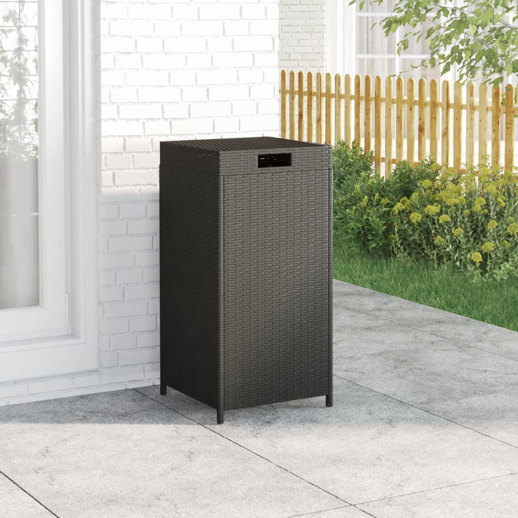 Berkfield Trash Bin Black 40x40x80 cm Poly Rattan