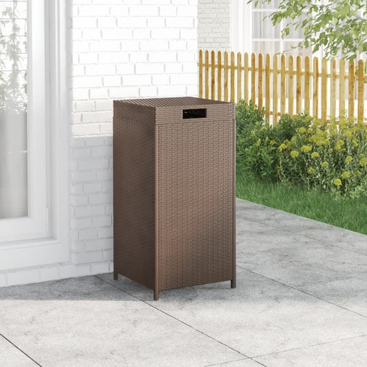 Berkfield Trash Bin Brown 40x40x80 cm Poly Rattan