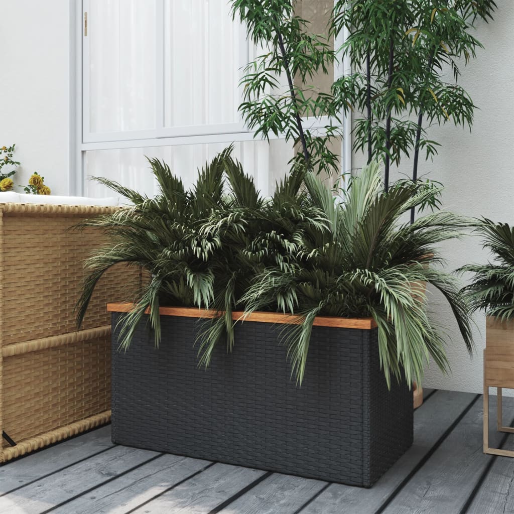 Berkfield Planter Black 80x40x40 cm Poly Rattan