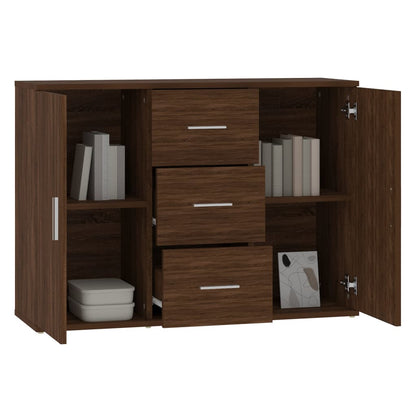 Berkfield Sideboard Brown Oak 91x29.5x65 cm Engineered Wood