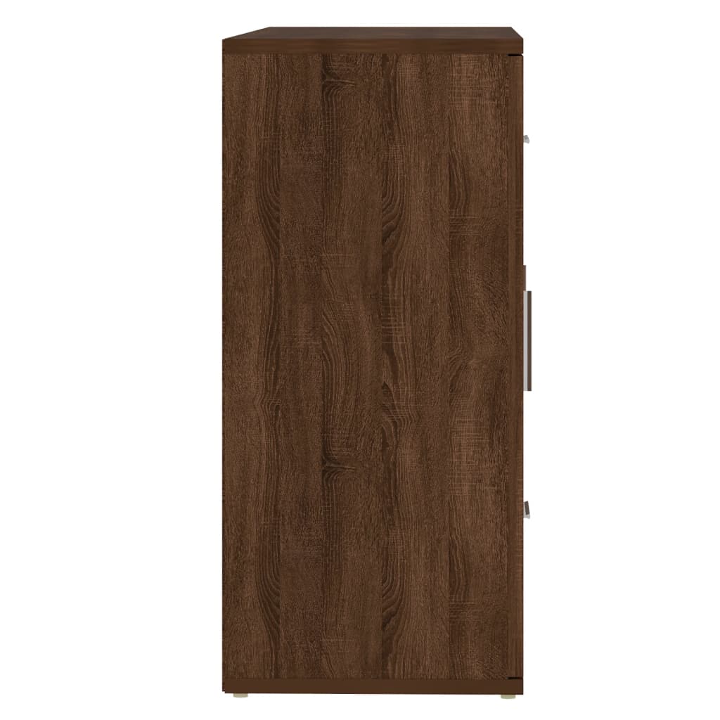 Berkfield Sideboard Brown Oak 91x29.5x65 cm Engineered Wood