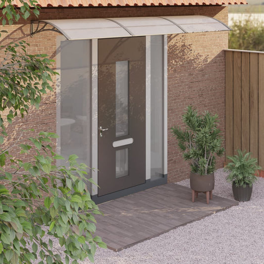 Berkfield Door Canopy Grey 300x80 cm Polycarbonate