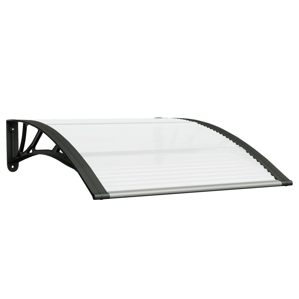 Berkfield Door Canopy Black and Transparent 100x80 cm Polycarbonate