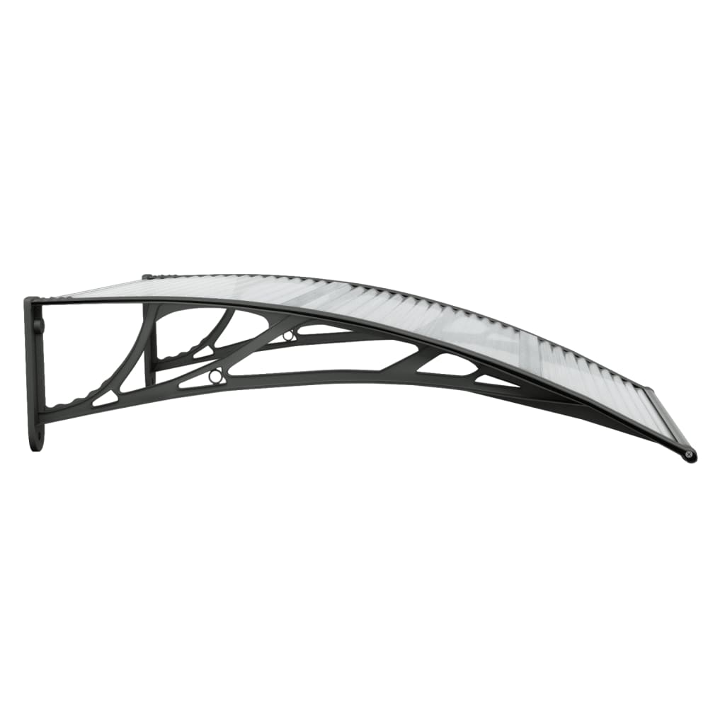 Berkfield Door Canopy Black and Transparent 100x80 cm Polycarbonate