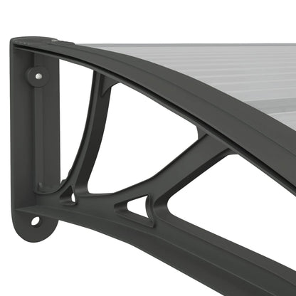 Berkfield Door Canopy Black and Transparent 100x80 cm Polycarbonate