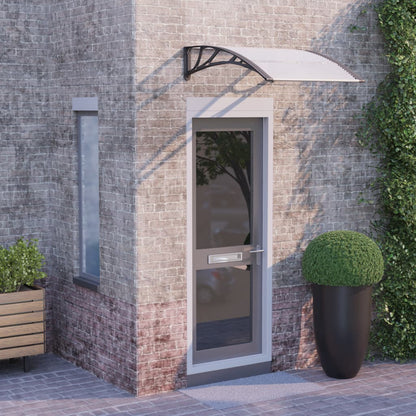 Berkfield Door Canopy Black and Transparent 100x80 cm Polycarbonate