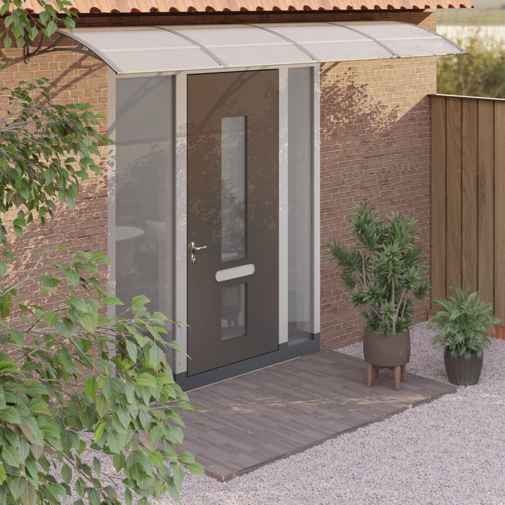 Berkfield Door Canopy Grey 350x100 cm Polycarbonate