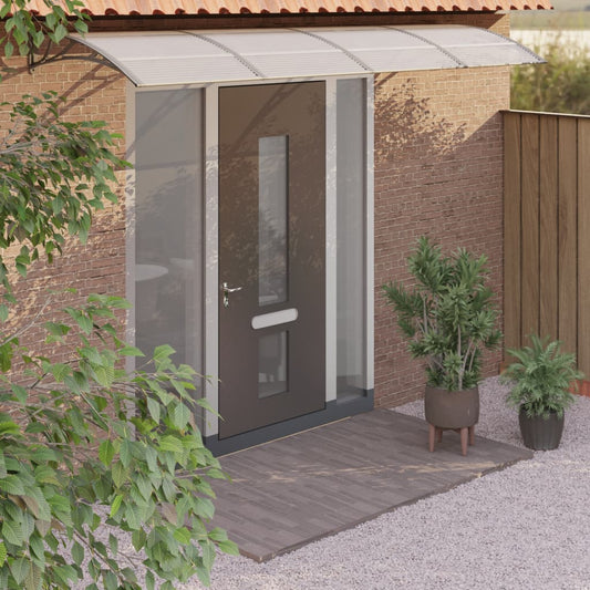 Berkfield Door Canopy Grey 350x100 cm Polycarbonate