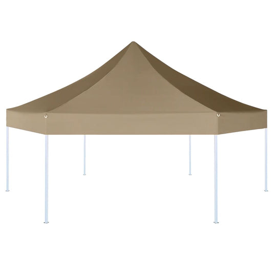 Berkfield Hexagonal Pop-Up Foldable Marquee 3.6x3.1 m Taupe 220g/m�__