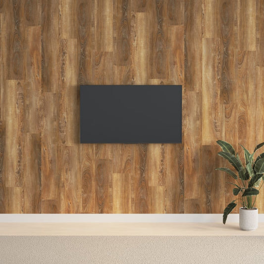 Berkfield Wall Panels Wood Look Brown PVC 2.06 m�__