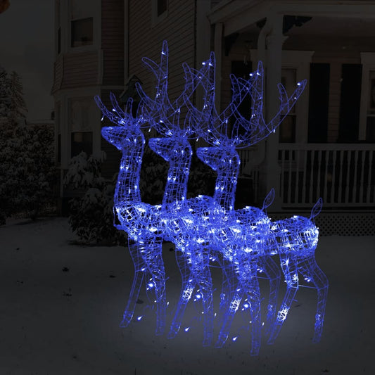 Berkfield Acrylic Reindeer Christmas Decorations 3 pcs 120 cm Blue