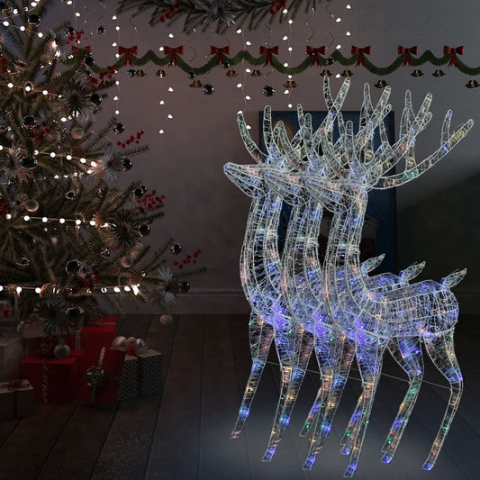 Berkfield XXL Acrylic Christmas Reindeers 250 LED 3 pcs 180 cm Multicolour