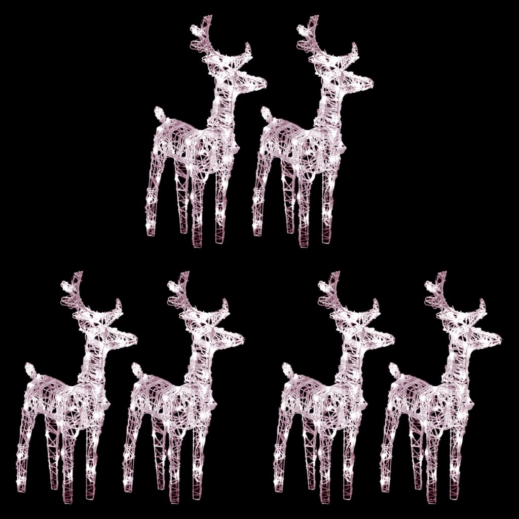 Berkfield Christmas Reindeers 6 pcs Warm White 240 LEDs Acrylic
