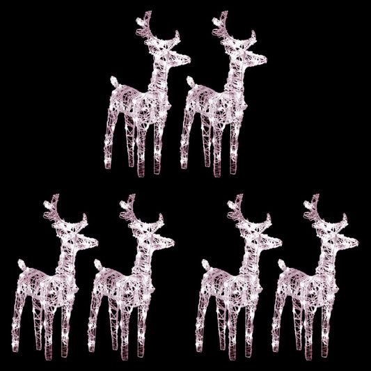 Berkfield Christmas Reindeers 6 pcs Warm White 240 LEDs Acrylic