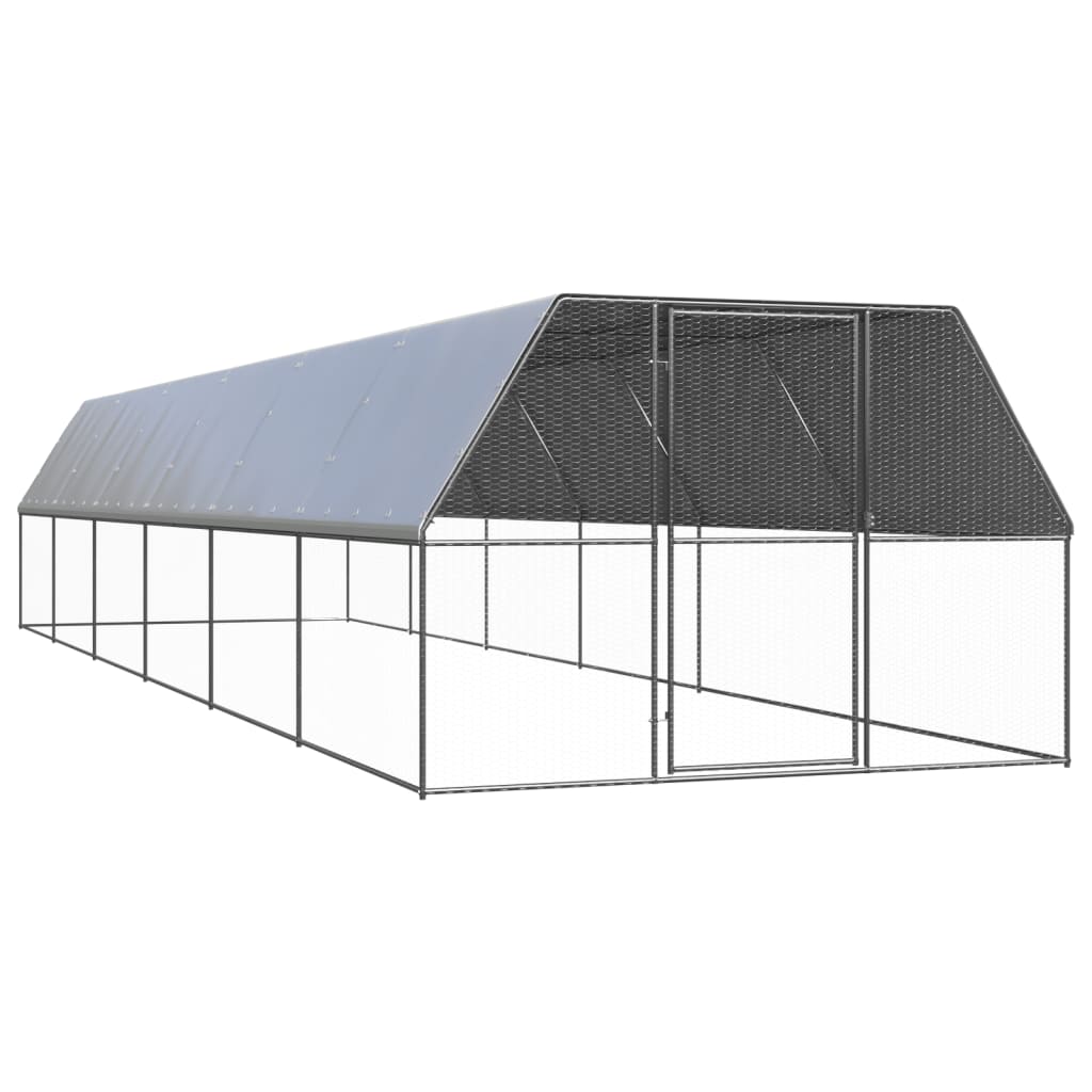 Berkfield Outdoor Chicken Cage 3x12x2 m Galvanised Steel