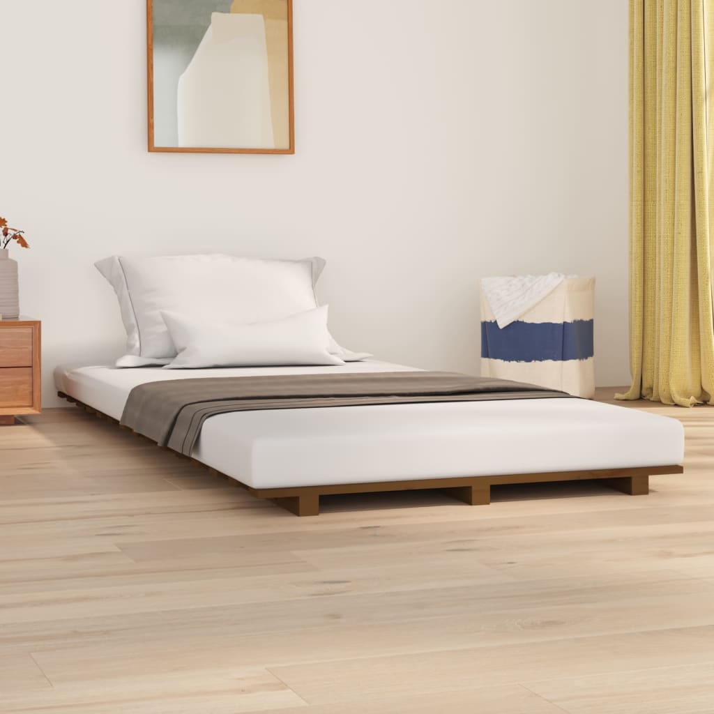 Berkfield Bed Frame Honey Brown 100x200 cm Solid Wood Pine
