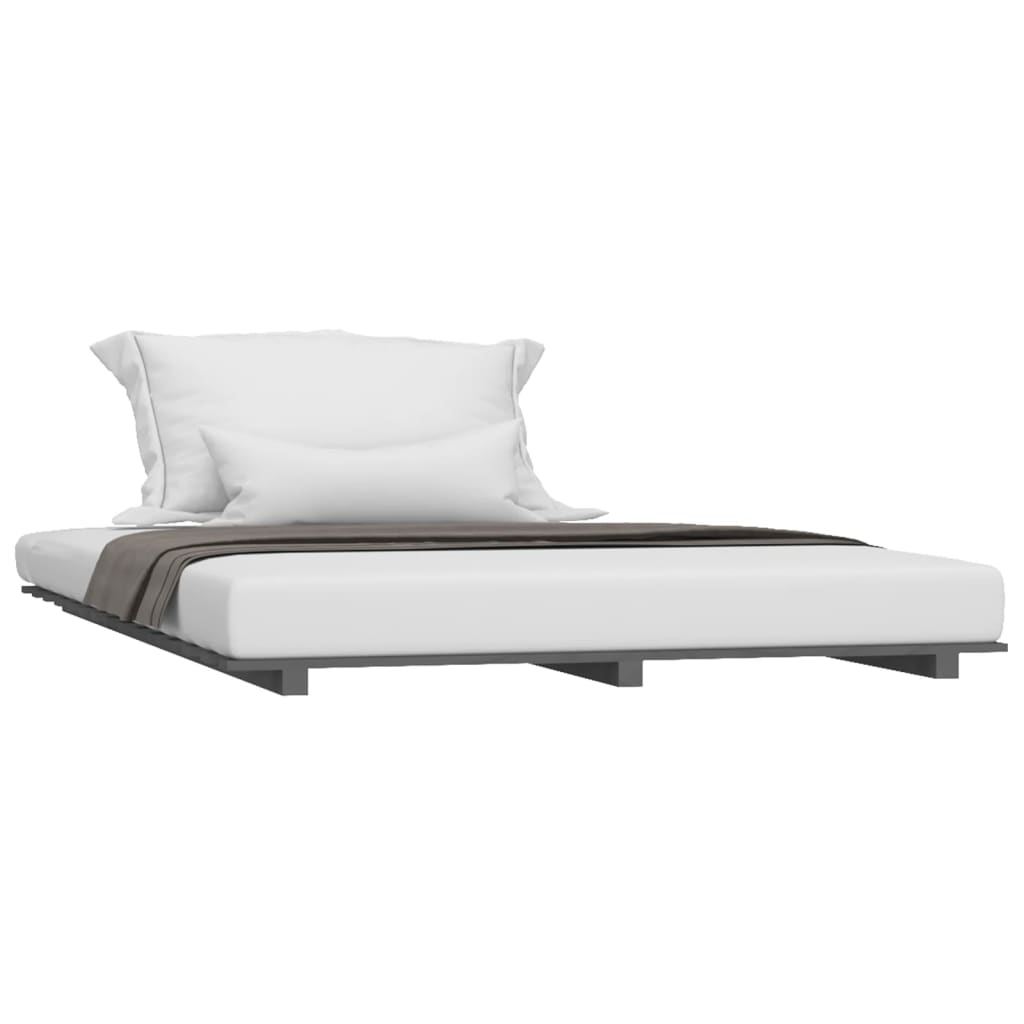 Berkfield Bed Frame Grey 140x200 cm Solid Wood Pine