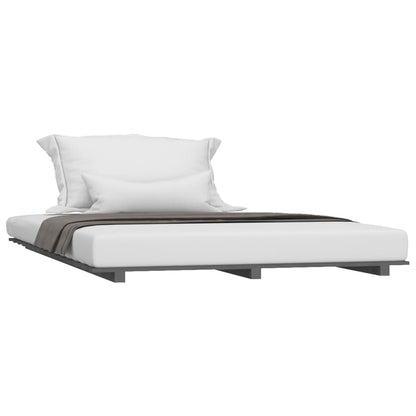 Berkfield Bed Frame Grey 140x200 cm Solid Wood Pine