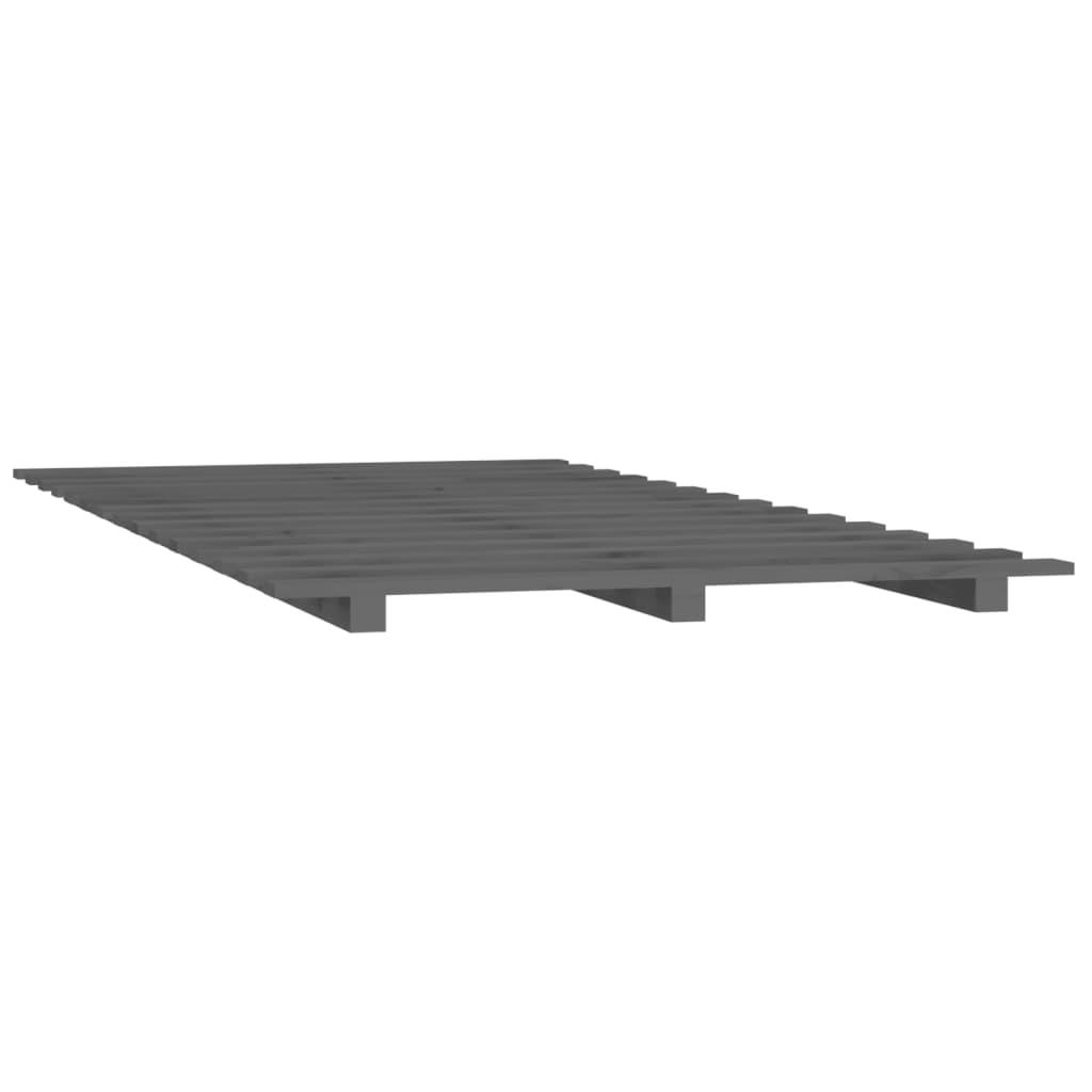Berkfield Bed Frame Grey 140x200 cm Solid Wood Pine