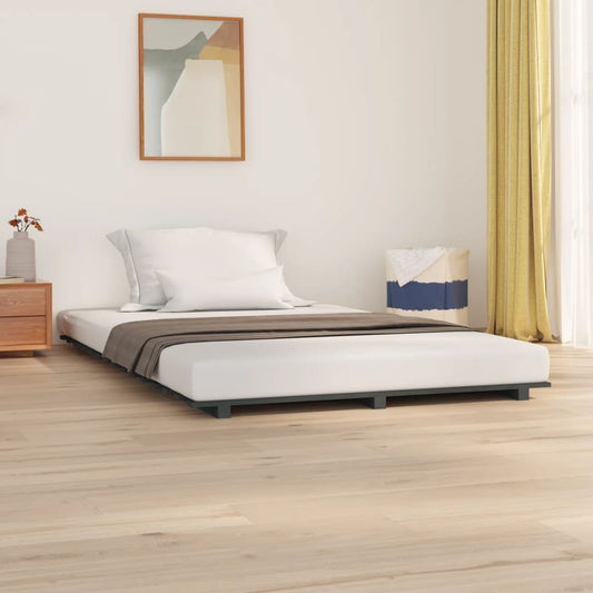 Berkfield Bed Frame Grey 150x200 cm 5FT King Size Solid Wood Pine