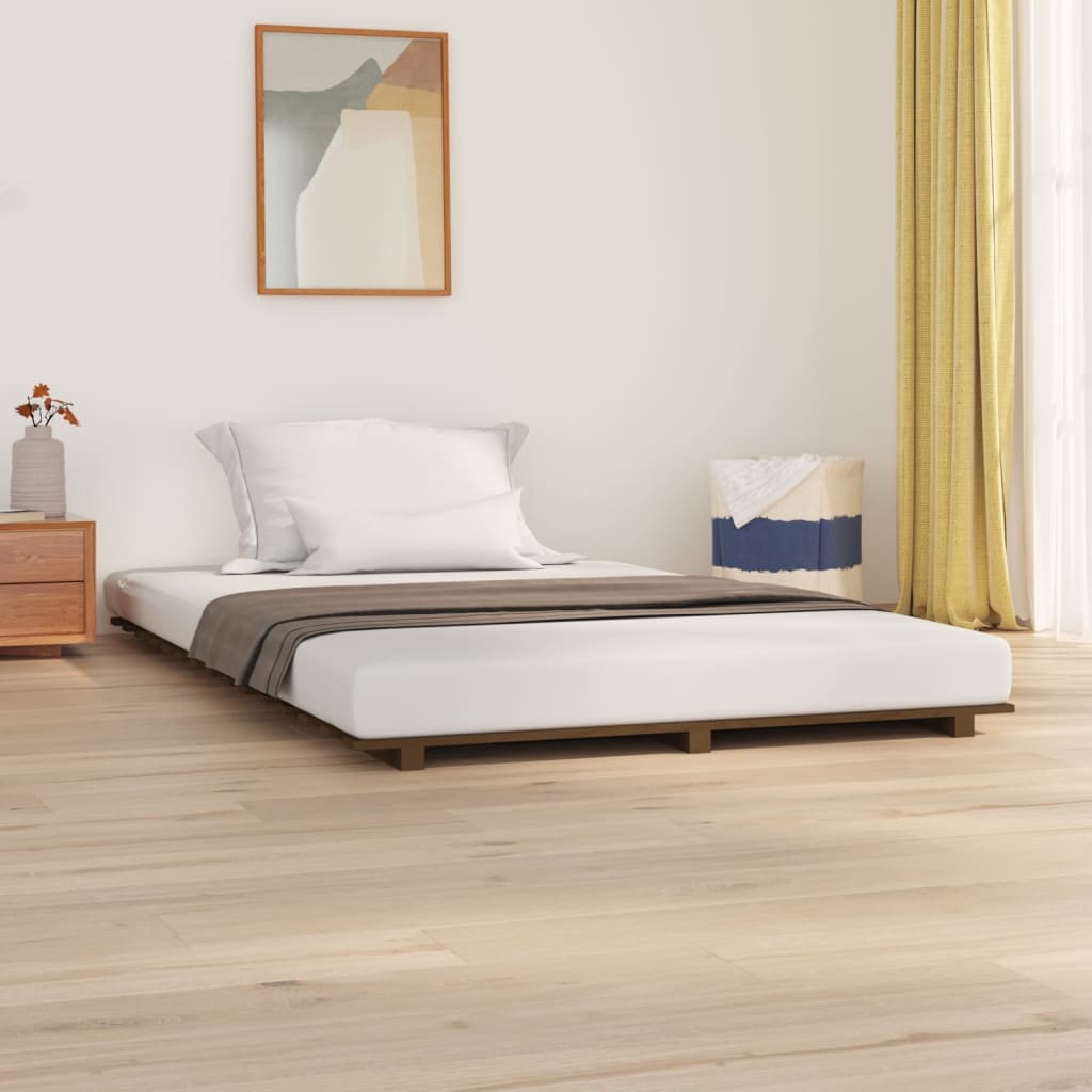 Berkfield Bed Frame Honey Brown 140x190 cm Solid Wood Pine