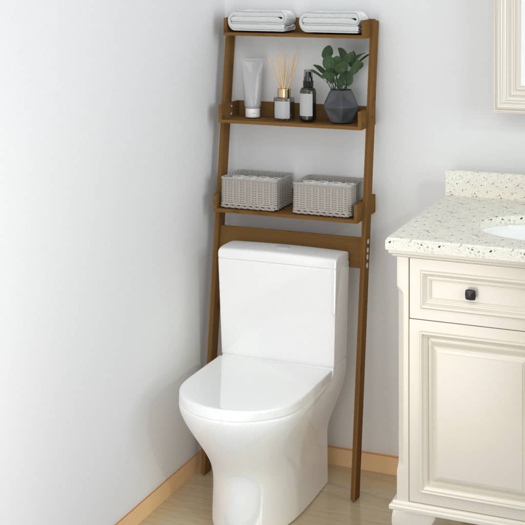Berkfield Toilet Rack Honey Brown 63.5x32x179 cm Solid Wood Pine