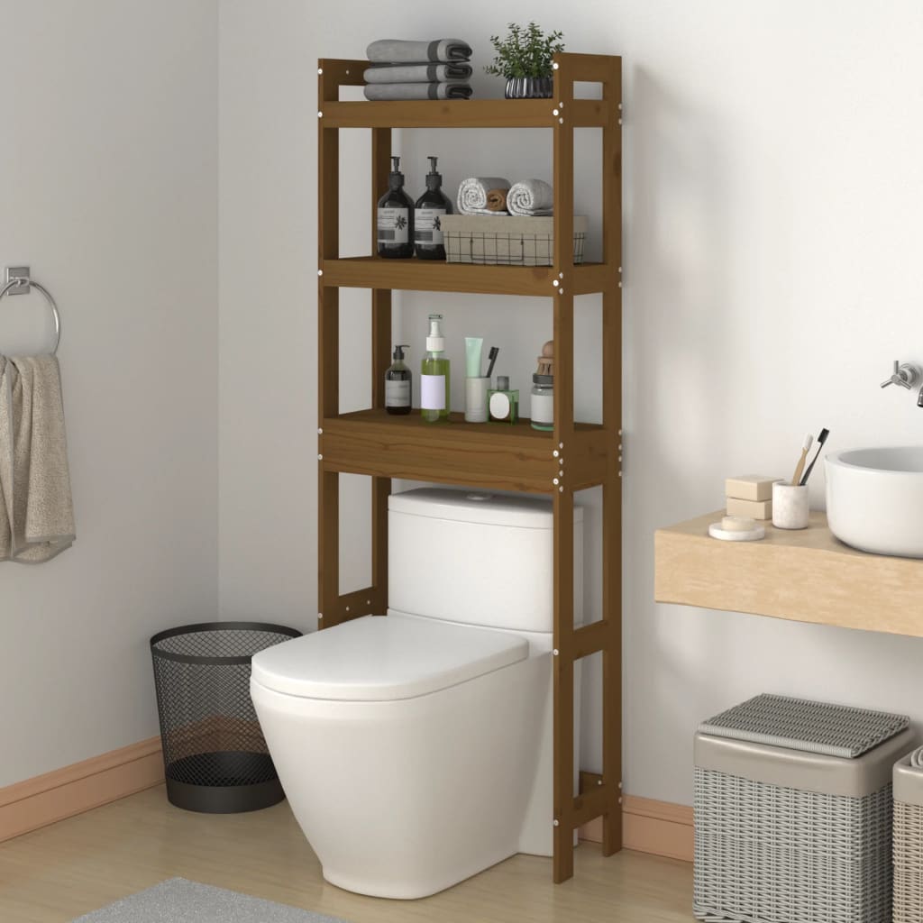 Berkfield Toilet Rack Honey Brown 63x26x171 cm Solid Wood Pine