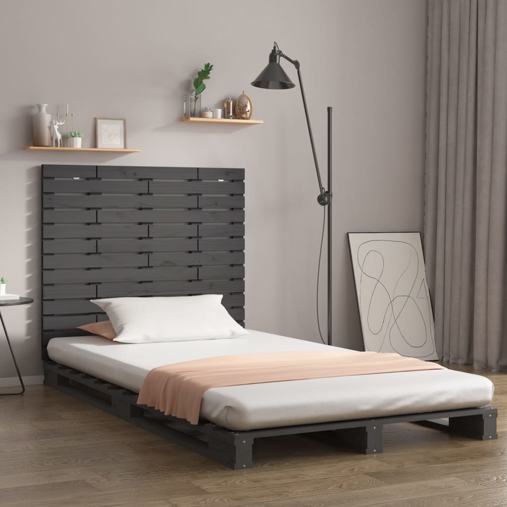 Berkfield Wall Headboard Grey 96x3x91.5 cm Solid Wood Pine
