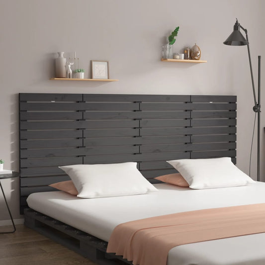 Berkfield Wall Headboard Grey 156x3x91.5 cm Solid Wood Pine