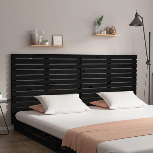 Berkfield Wall Headboard Black 186x3x91.5 cm Solid Wood Pine