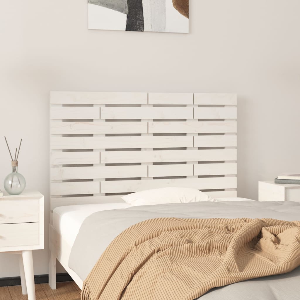 Berkfield Wall Headboard White 106x3x63 cm Solid Wood Pine