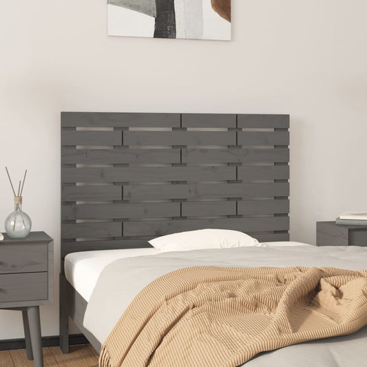 Berkfield Wall Headboard Grey 96x3x63 cm Solid Wood Pine