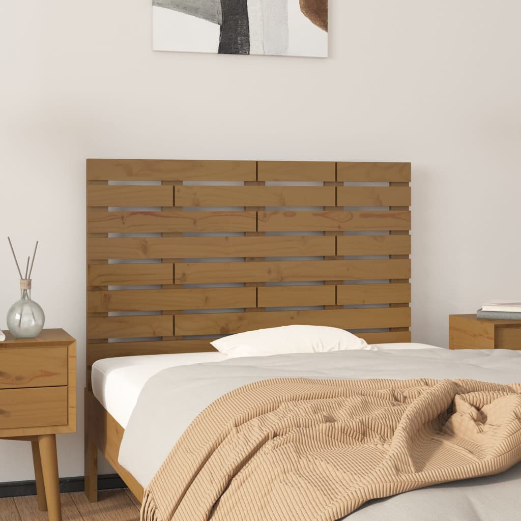 Berkfield Wall Headboard Honey Brown 96x3x63 cm Solid Wood Pine