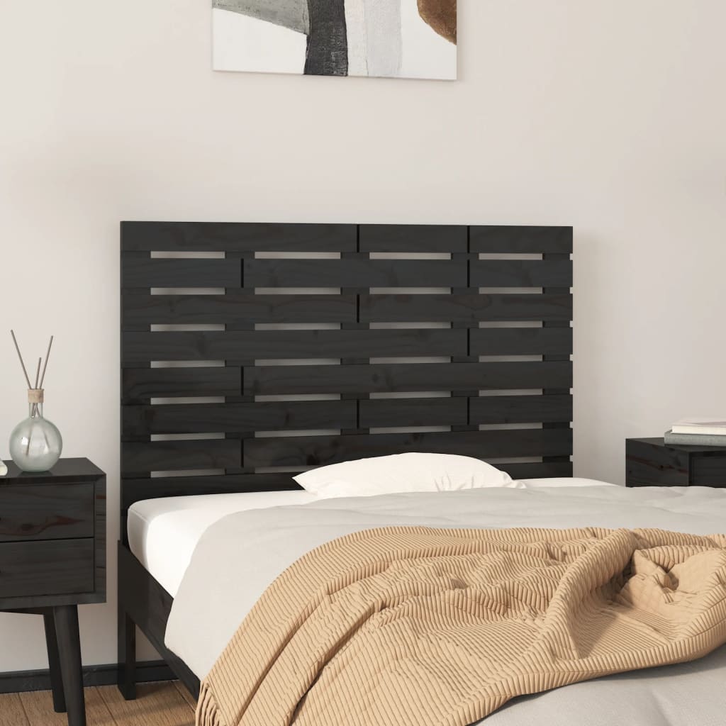 Berkfield Wall Headboard Black 81x3x63 cm Solid Wood Pine